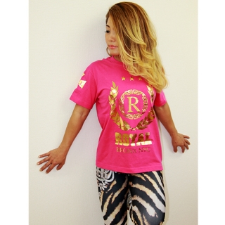 Royal gold pink crest T